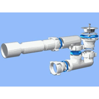 сифон для душевого поддона АНИ 1.1/2"х40мм регулир., с гибкой трубой 40/50 Е215
