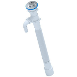 сифон д/мойки гофрированный АНИ 1.1/2"х40/50 с отводом д/стир.машины удлинён. 1488мм G118