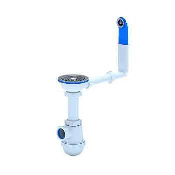 сифон д/мойки АНИ Грот 3.1/2"х40 с жестким круглым переливом А0142