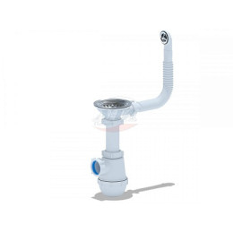 сифон д/мойки АНИ Грот 3.1/2"х40 с круглым гибким переливом А0142S