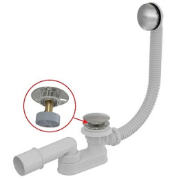 сифон д/ванны автомат Click Clack металл A507CКМ Alcadrain