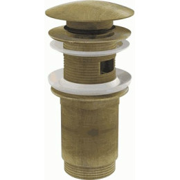 донный клапан click/clack c большой кнопкой, c переливом, бронза A392-ANTIC Alcadrain