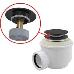 сифон для душевого поддона черный-мат Click Clack д.50 Alcadrain A465BLACK-50