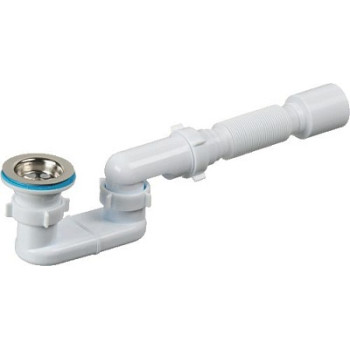 сифон для душевого поддона АНИ 1.1/2"х40мм плоский с гибкой трубой 40/50 E015