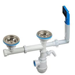 сифон д/мойки АНИ Грот 3.1/2"х40 двойной одноур. смещенный с жестк.перел. и отв.д/стир.маш. A7500