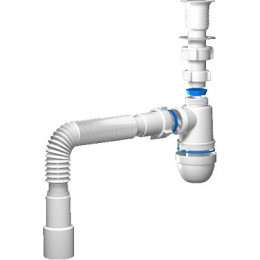 сифон д/мойки АНИ Варяг 1.1/2"х40 с литым выпуском, с гибкой трубой 40х40/50 C5015