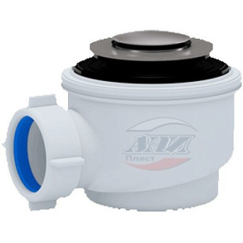 сифон для душевого поддона АНИ 1.1/2" слив 50мм h-77мм Click Clack хром (сетка) E410CLS