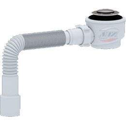 сифон для душ. поддона АНИ 1.1/2" слив 50мм h-74мм Click Clack с гибк. трубой 40/50, хром (E415CLS)