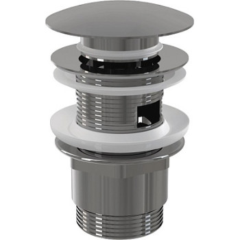 донный клапан click/clack c большой кнопкой, c переливом, хром A390 Alcadrain