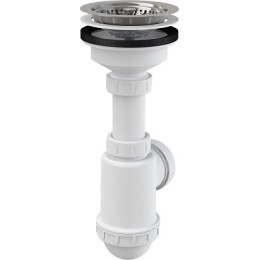 сифон д/мойки 1.1/2"х40/50 с нерж. решеткой д.115 A446 Alcadrain