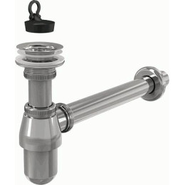 сифон д/умывальника 1.1/4"х32 цельнометаллический, с водосливом 5/4" латунь хром A437 Alcadrain