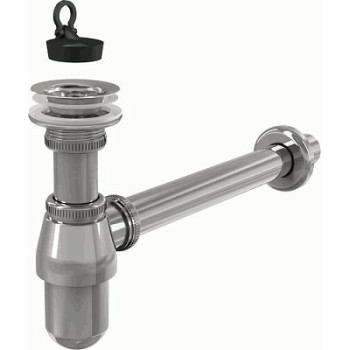 сифон д/умывальника 1.1/4"х32 цельнометаллический, с водосливом 5/4" латунь хром A437 Alcadrain