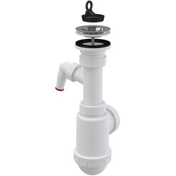 сифон д/мойки 1.1/2"х40/50 с нерж. решеткой д.70 и отводом д/быт.техники A441P-DN50/40 Alcadrain
