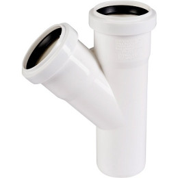тройник PP 50*50*45 белый HTEAw Ostendorf