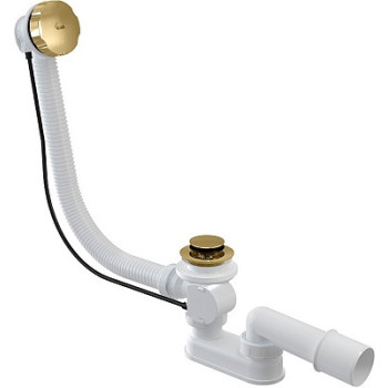 сифон д/ванны полуавтомат комплект металл/металл A55GOLD-RU-01 Alcadrain