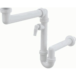сифон д/мойки 1.1/2"х40 экономящий пространство с отводом д/быт.техники A872P Alcadrain