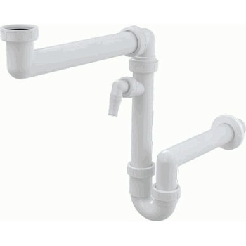 сифон д/мойки 1.1/2"х40 экономящий пространство с отводом д/быт.техники A872P Alcadrain