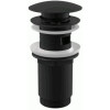 донный клапан click/clack c большой кнопкой, c переливом, черный матовый A392BLACK Alcadrain