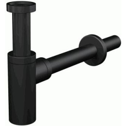 сифон д/умывальника 1.1/4"х32 DESIGN цельнометаллический, круглый, черный-мат A400BLACK Alcadrain