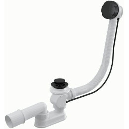 сифон д/ванны полуавтомат комплект, черный-мат A55BLACK Alcadrain