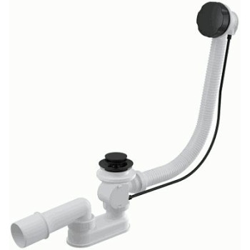 сифон д/ванны полуавтомат комплект, черный-мат A55BLACK Alcadrain