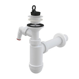 cифон д/умывальника 1.1/4"х40 с нерж. peшeткой д.63 и отводом д/быт.техники A42P Alcadrain