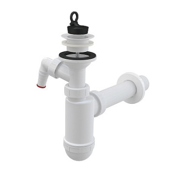 cифон д/умывальника 1.1/4"х40 с нерж. peшeткой д.63 и отводом д/быт.техники A42P Alcadrain