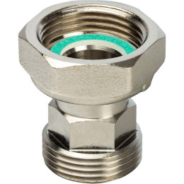 Разъемное соединение STOUT 3/4 с плоским уплотнением и обратным клапаном, никелированное, SDG-0019-020020