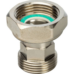 Разъемное соединение STOUT 1 с плоским уплотнением и обратным клапаном, никелированное, SDG-0019-020025