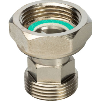 Разъемное соединение STOUT 1 с плоским уплотнением и обратным клапаном, никелированное, SDG-0019-020025