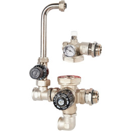 Насосно-смесительный узел STOUT SDG-0120 с термостатическим клапаном и байпасом, без насоса, SDG-0120-002000