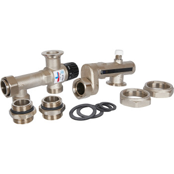 Насосно-смесительный узел STOUT SDG-0120 с термостатическим клапаном 20-55°C, без насоса, SDG-0120-005010