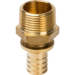 Переходник STOUT с наружной резьбой 25xR 1 для труб из сшитого полиэтилена аксиальный, SFA-0001-002510