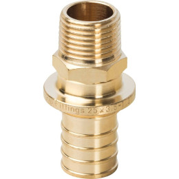 Переходник STOUT с наружной резьбой 25xR 1/2 для труб из сшитого полиэтилена аксиальный, SFA-0001-002512