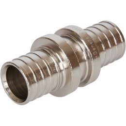 Муфта соединительная равнопроходная STOUT 20х2,0 никелированная для труб из сшитого полиэтилена аксиальный, SFA-0003-002002