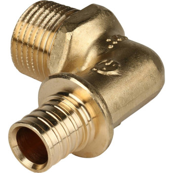 Угольник-переходник STOUT с наружной резьбой 16xR 1/2 для труб из сшитого полиэтилена аксиальный, SFA-0005-001612