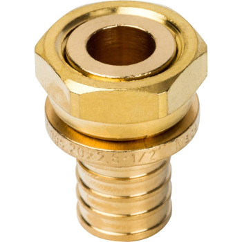 Переходник STOUT с накидной гайкой 20xG 1/2 для труб из сшитого полиэтилена аксиальный, SFA-0019-002012