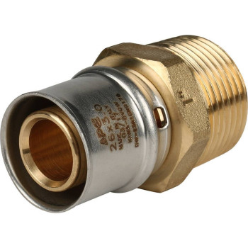 Переходник STOUT с наружной резьбой 1 х26 для металлопластиковых труб прессовой, SFP-0001-000126