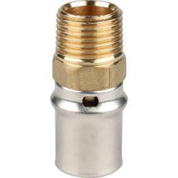 Переходник STOUT с наружной резьбой 1/2 х20 для металлопластиковых труб прессовой, SFP-0001-001220