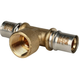 Тройник-переходник STOUT с внутренней резьбой 20х3/4 х20 для металлопластиковых труб прессовой, SFP-0007-003420