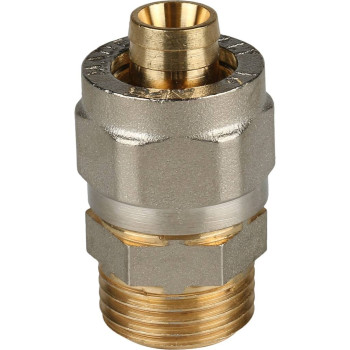 Переходник STOUT с наружной резьбой 1/2 х16 для металлопластиковых труб винтовой, SFS-0001-001216