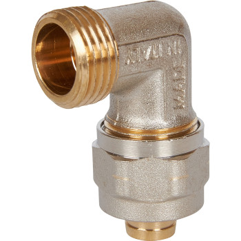 Угольник-переходник STOUT с наружной резьбой 1/2 х16 для металлопластиковых труб винтовой, SFS-0006-001216