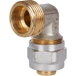 Угольник-переходник STOUT с наружной резьбой 3/4 х20 для металлопластиковых труб винтовой, SFS-0006-003420