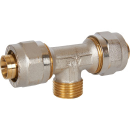 Тройник-переходник STOUT с наружной резьбой 1/2 х20 для металлопластиковых труб винтовой, SFS-0011-001220