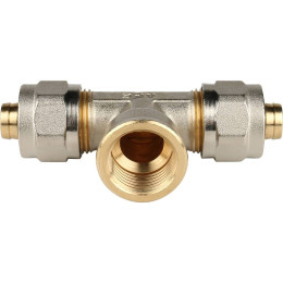 Тройник-переходник STOUT с внутренней резьбой 1/2 х16 для металлопластиковых труб винтовой, SFS-0012-001216