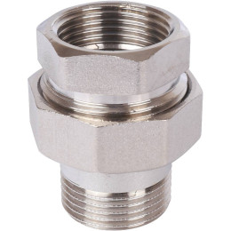 Разъемное соединение STOUT американка ВН 1 никелированное, уплотнение под гайкой по плоскости, SFT-0045-000001