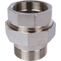 Разъемное соединение STOUT американка ВН 2 никелированное, уплотнение под гайкой по плоскости, SFT-0045-000002