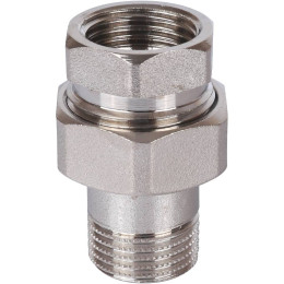 Разъемное соединение STOUT американка ВН 1/2 никелированное, уплотнение под гайкой по плоскости, SFT-0045-000012