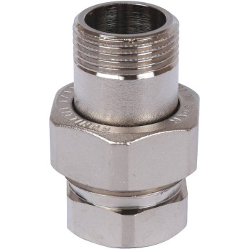 Разъемное соединение STOUT американка ВН 3/4 никелированное, уплотнение под гайкой по плоскости, SFT-0045-000034