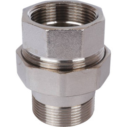 Разъемное соединение STOUT американка ВН 1 1/2 никелированное, уплотнение под гайкой по плоскости, SFT-0045-000112